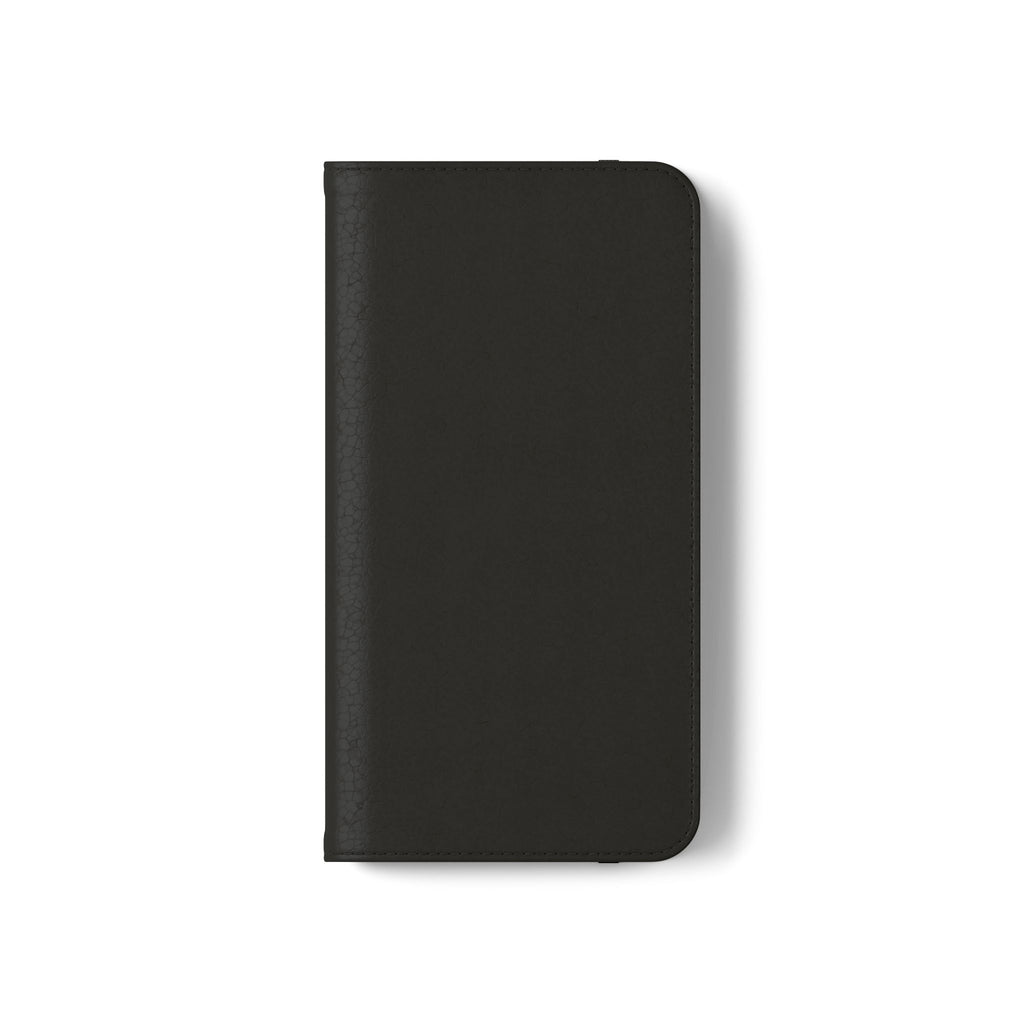 Black Wallet Phone Flip Case — Cardholder Folio Cover