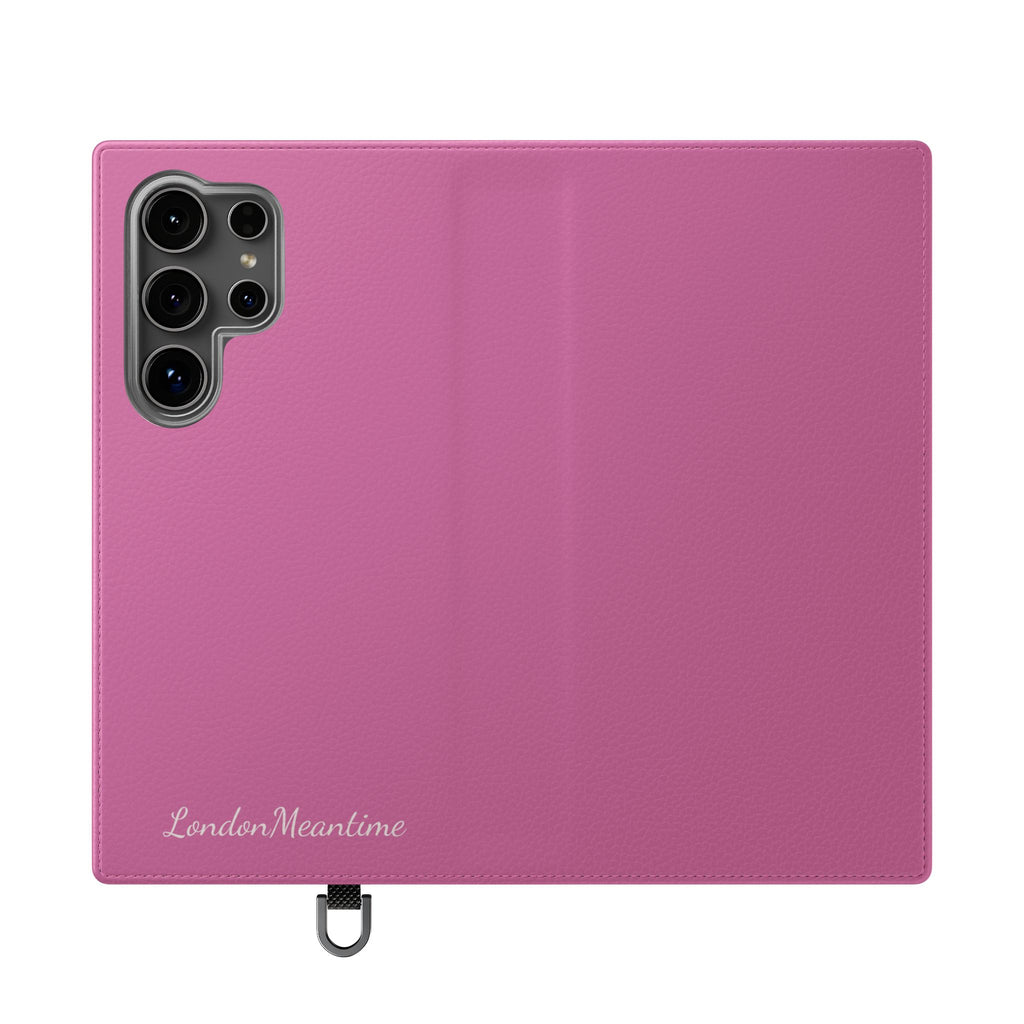 Pink Wallet Phone Flip Case — Cardholder Folio Cover