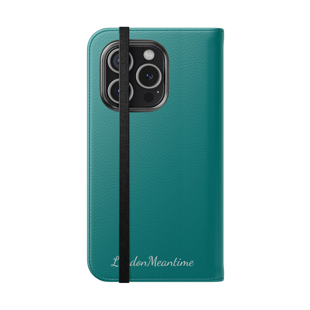 Teal Wallet Phone Flip Case — Cardholder Folio Cover