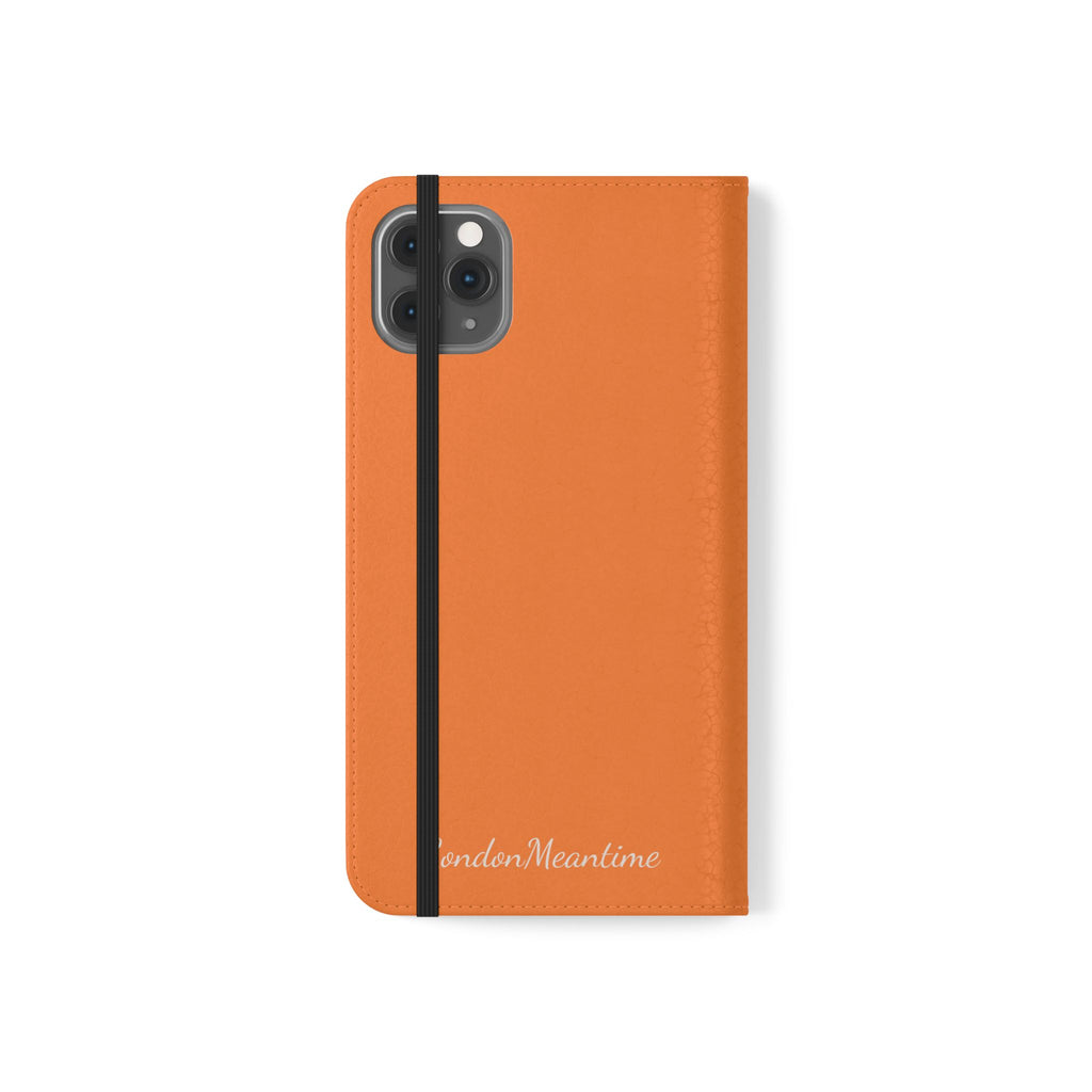 Orange Wallet Phone Flip Case — Cardholder Folio Cover