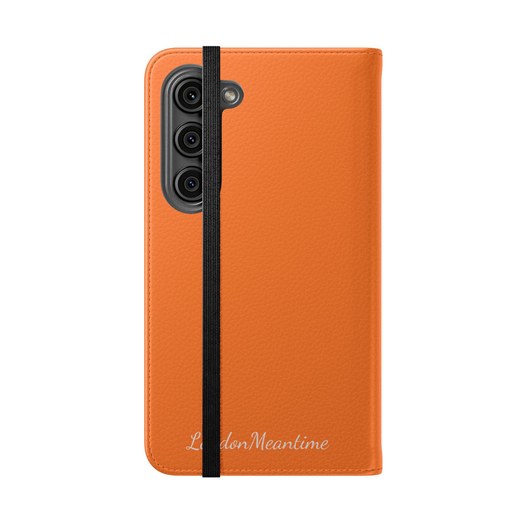 Orange Wallet Phone Flip Case — Cardholder Folio Cover