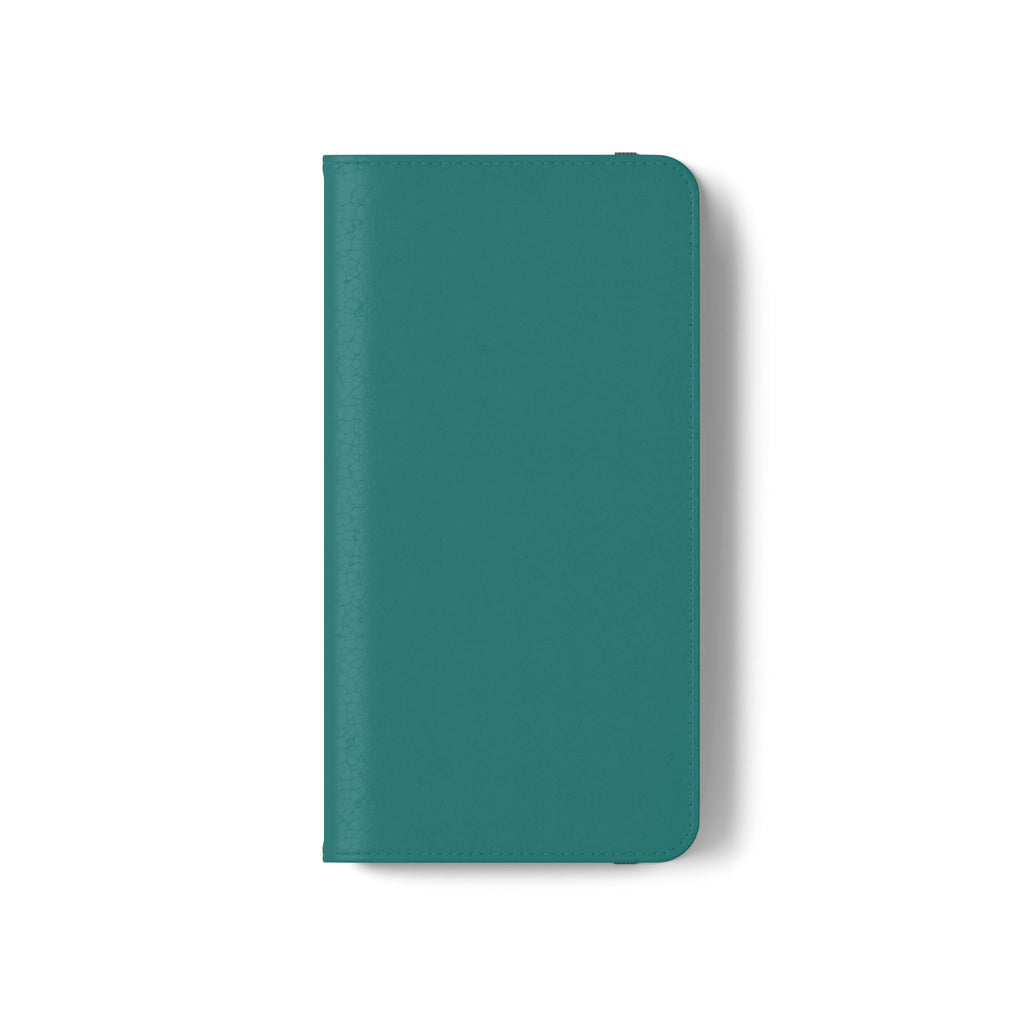 Teal Wallet Phone Flip Case — Cardholder Folio Cover