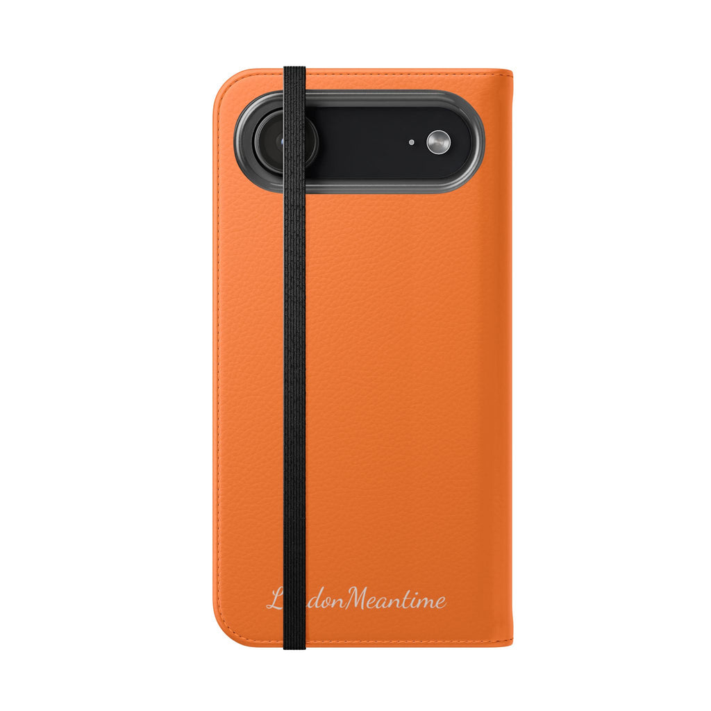 Orange Wallet Phone Flip Case — Cardholder Folio Cover