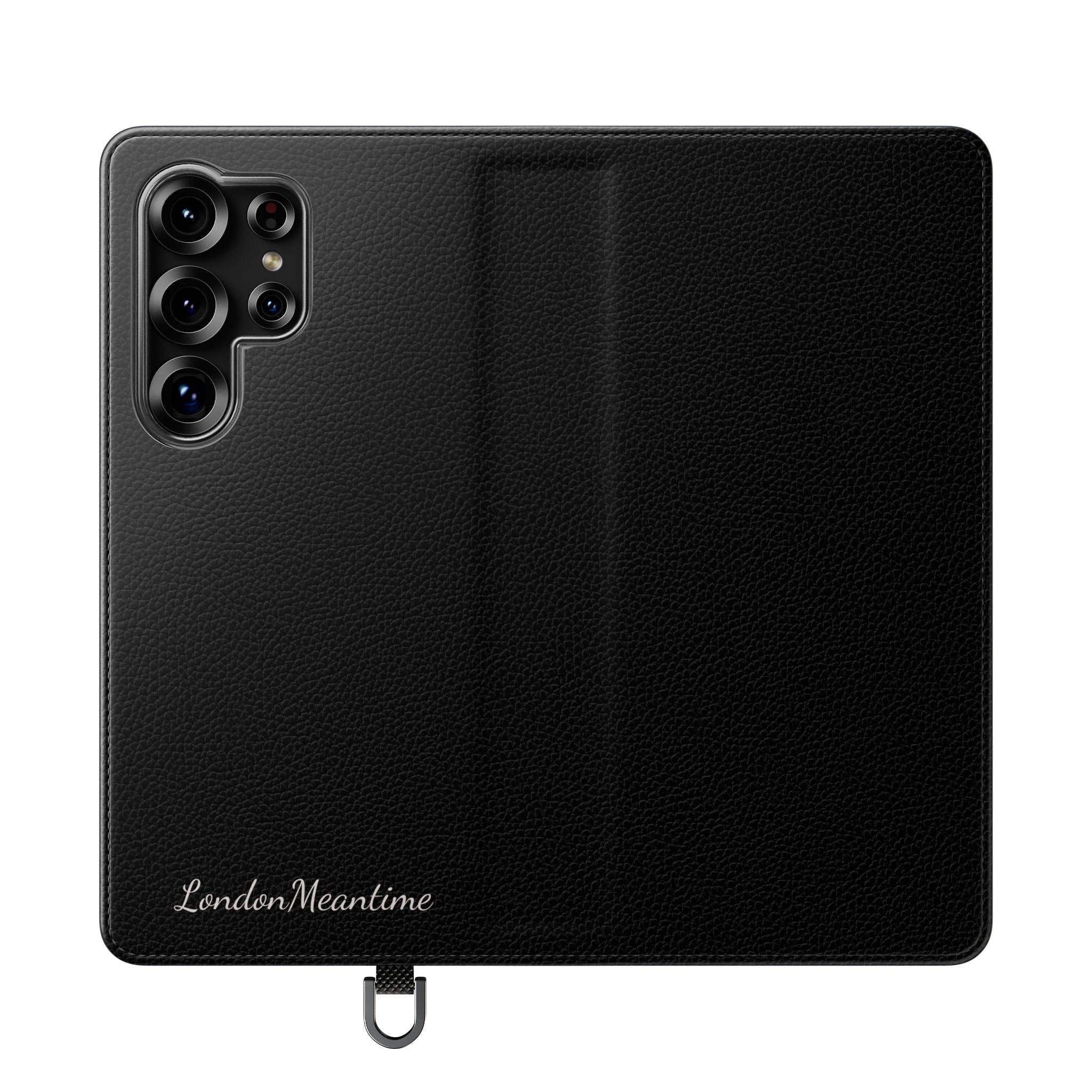 Black Wallet Phone Flip Case — Cardholder Folio Cover