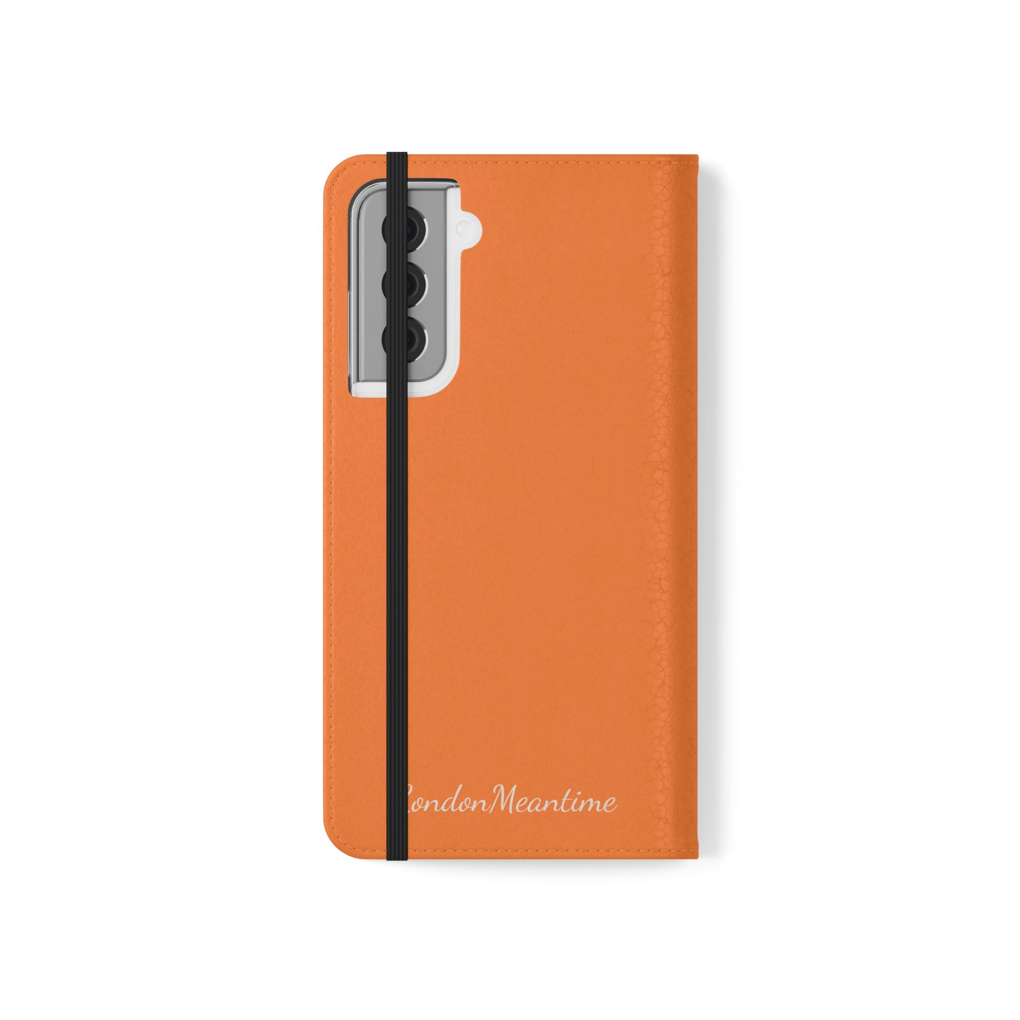 Orange Wallet Phone Flip Case — Cardholder Folio Cover