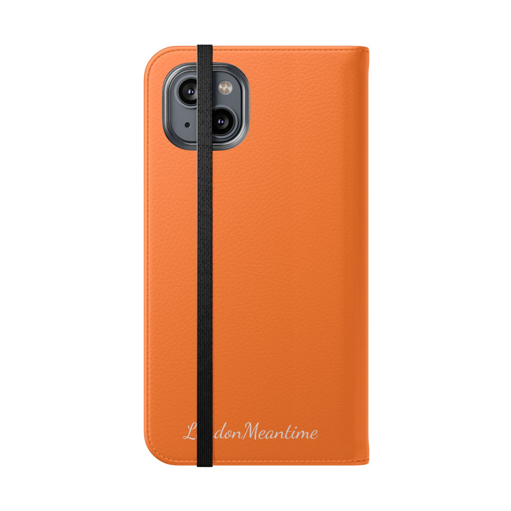 Orange Wallet Phone Flip Case — Cardholder Folio Cover