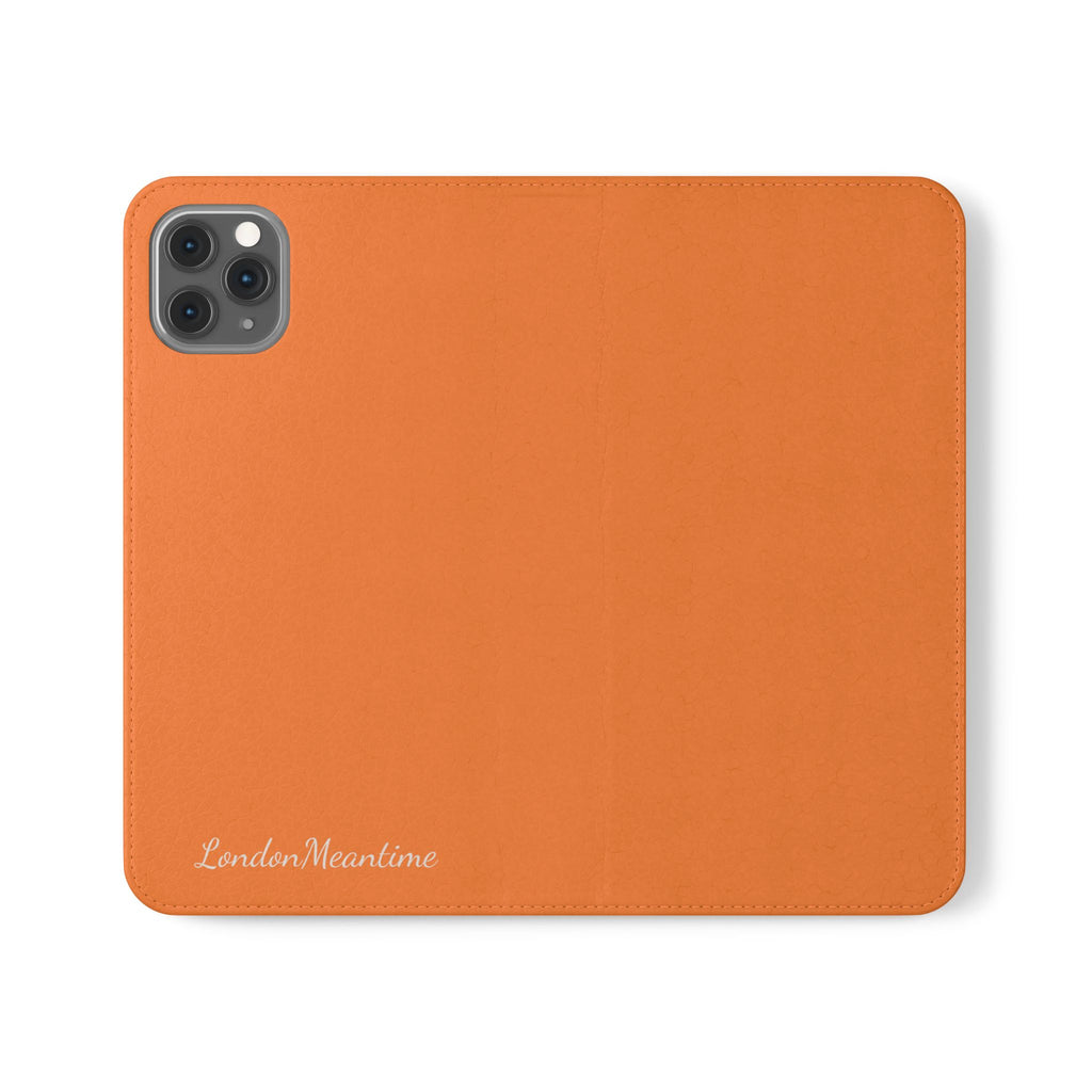 Orange Wallet Phone Flip Case — Cardholder Folio Cover