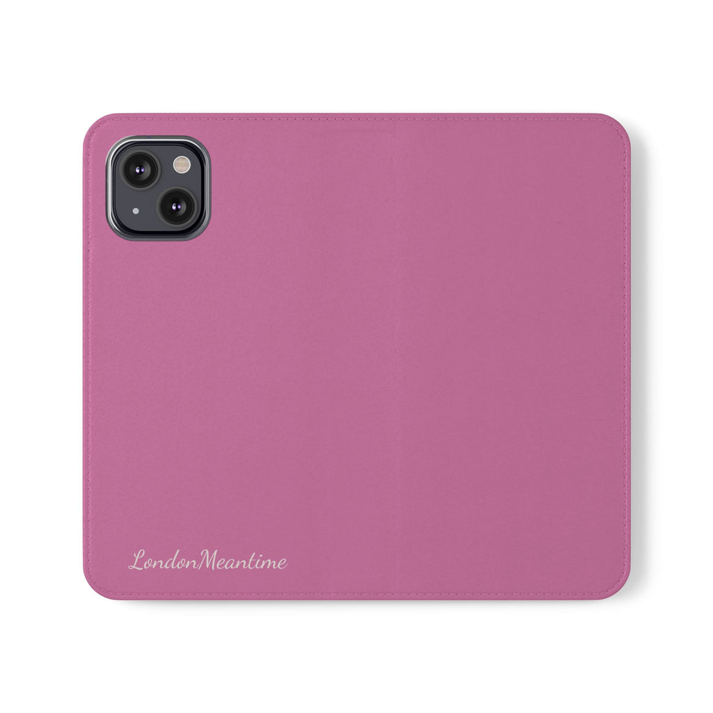 Pink Wallet Phone Flip Case — Cardholder Folio Cover