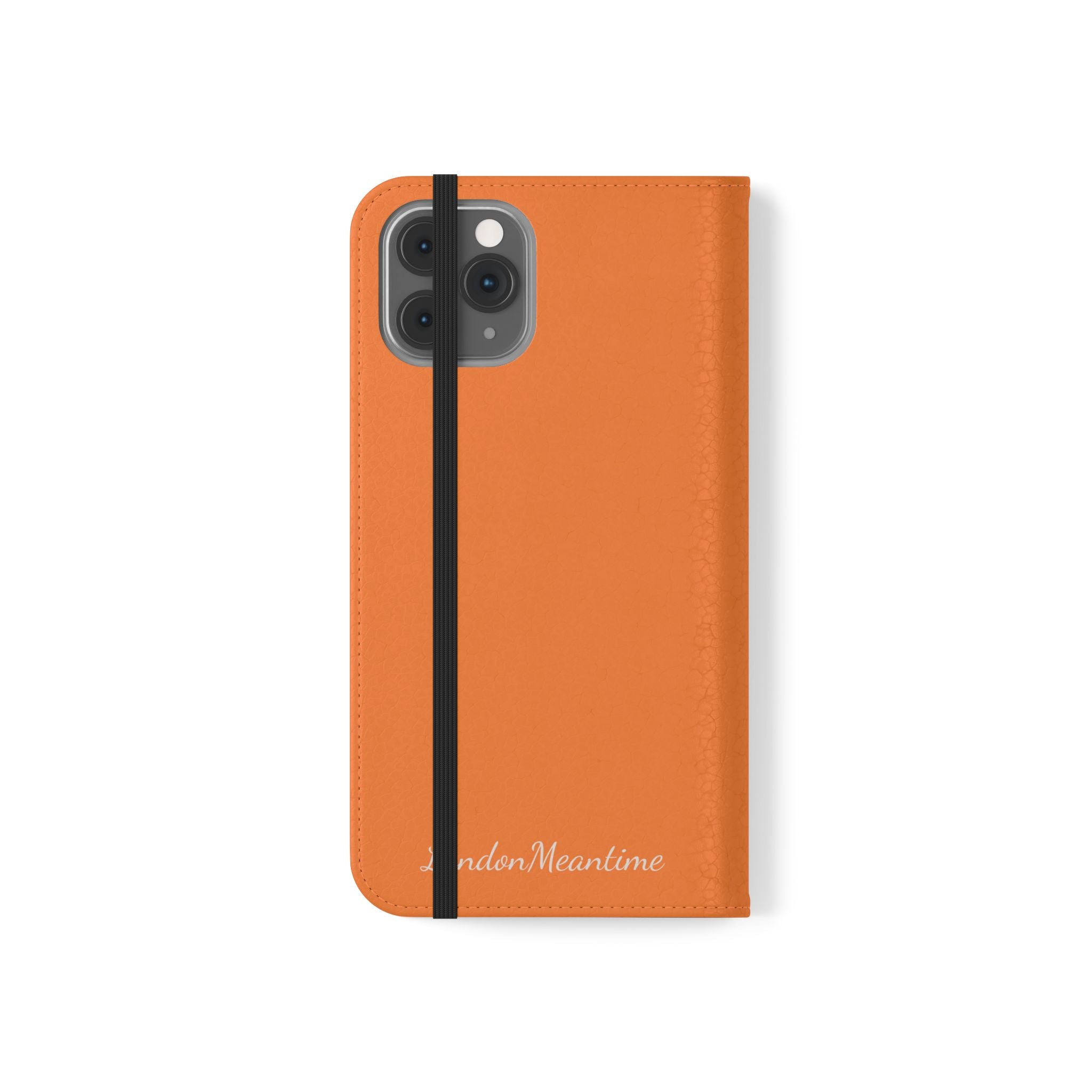 Orange Wallet Phone Flip Case — Cardholder Folio Cover