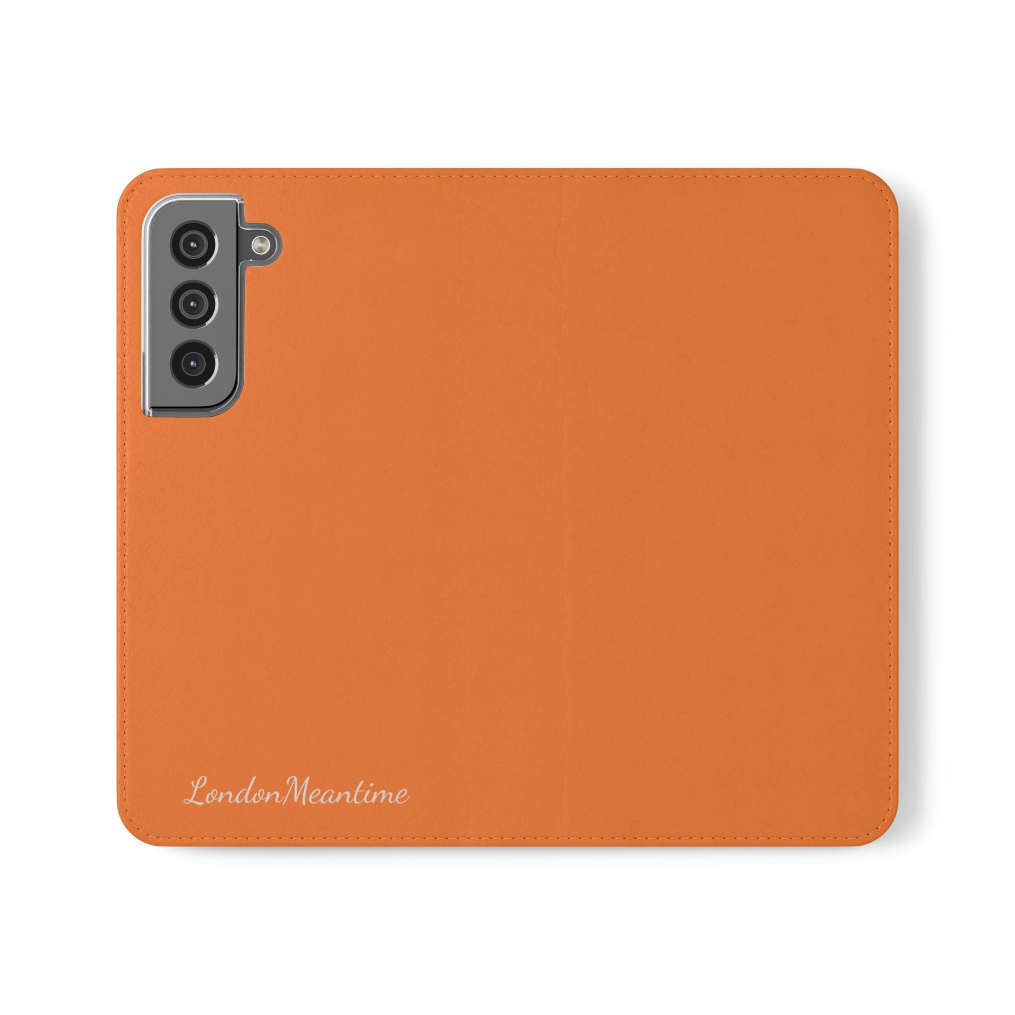 Orange Wallet Phone Flip Case — Cardholder Folio Cover