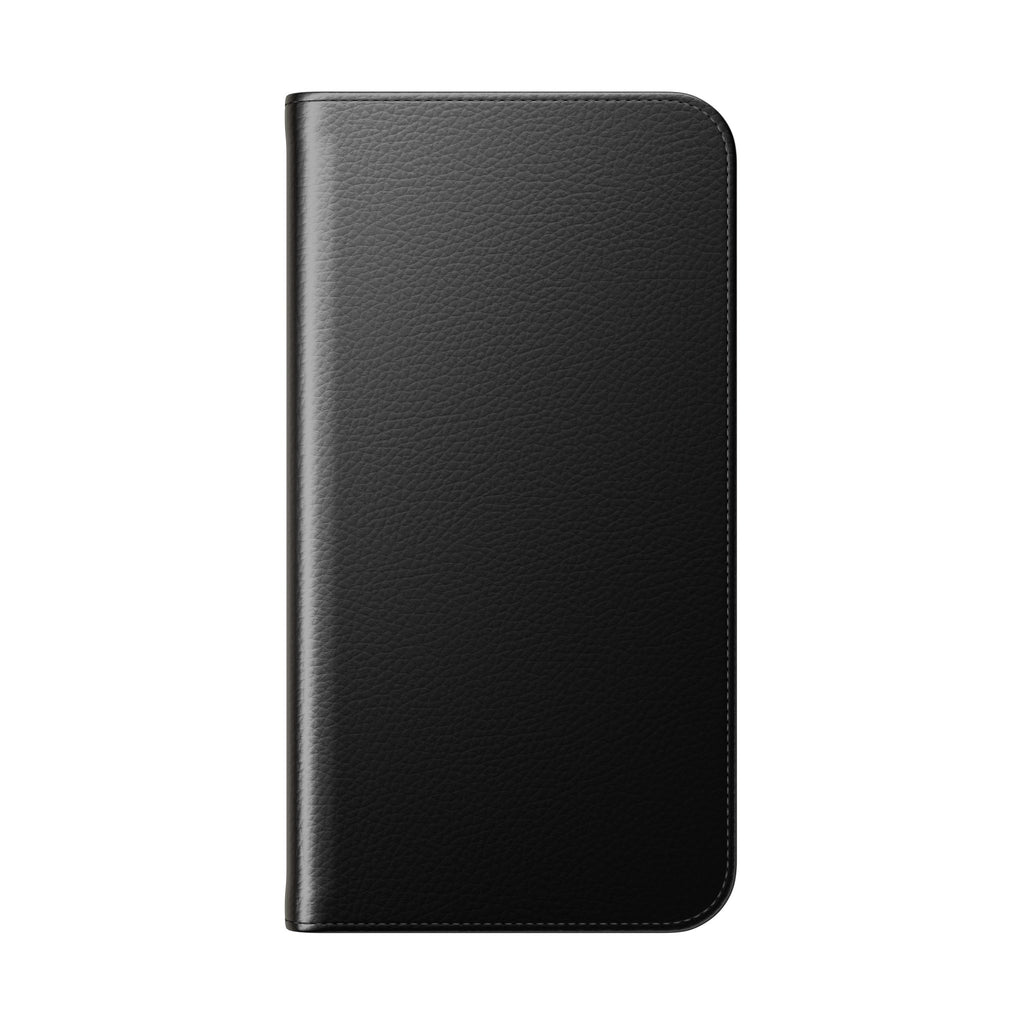 Black Wallet Phone Flip Case — Cardholder Folio Cover