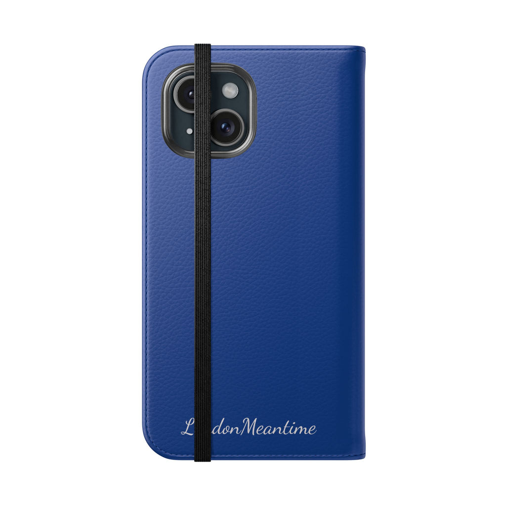Royal blue Wallet Phone Flip Case — Cardholder Folio Cover