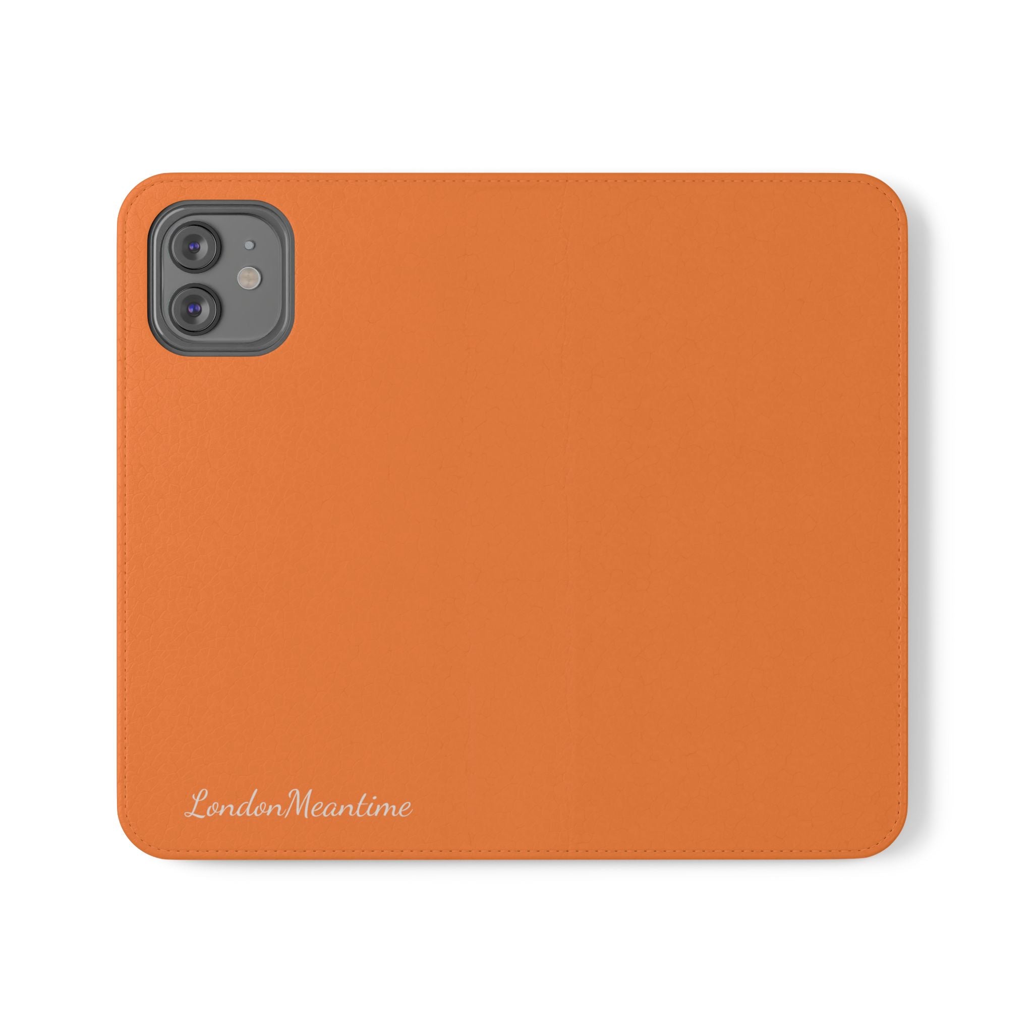 Orange Wallet Phone Flip Case — Cardholder Folio Cover