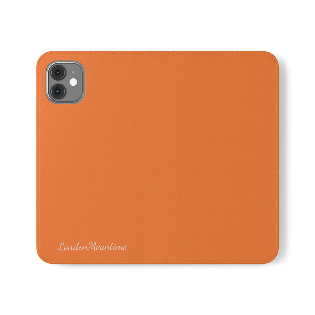 Orange Wallet Phone Flip Case — Cardholder Folio Cover