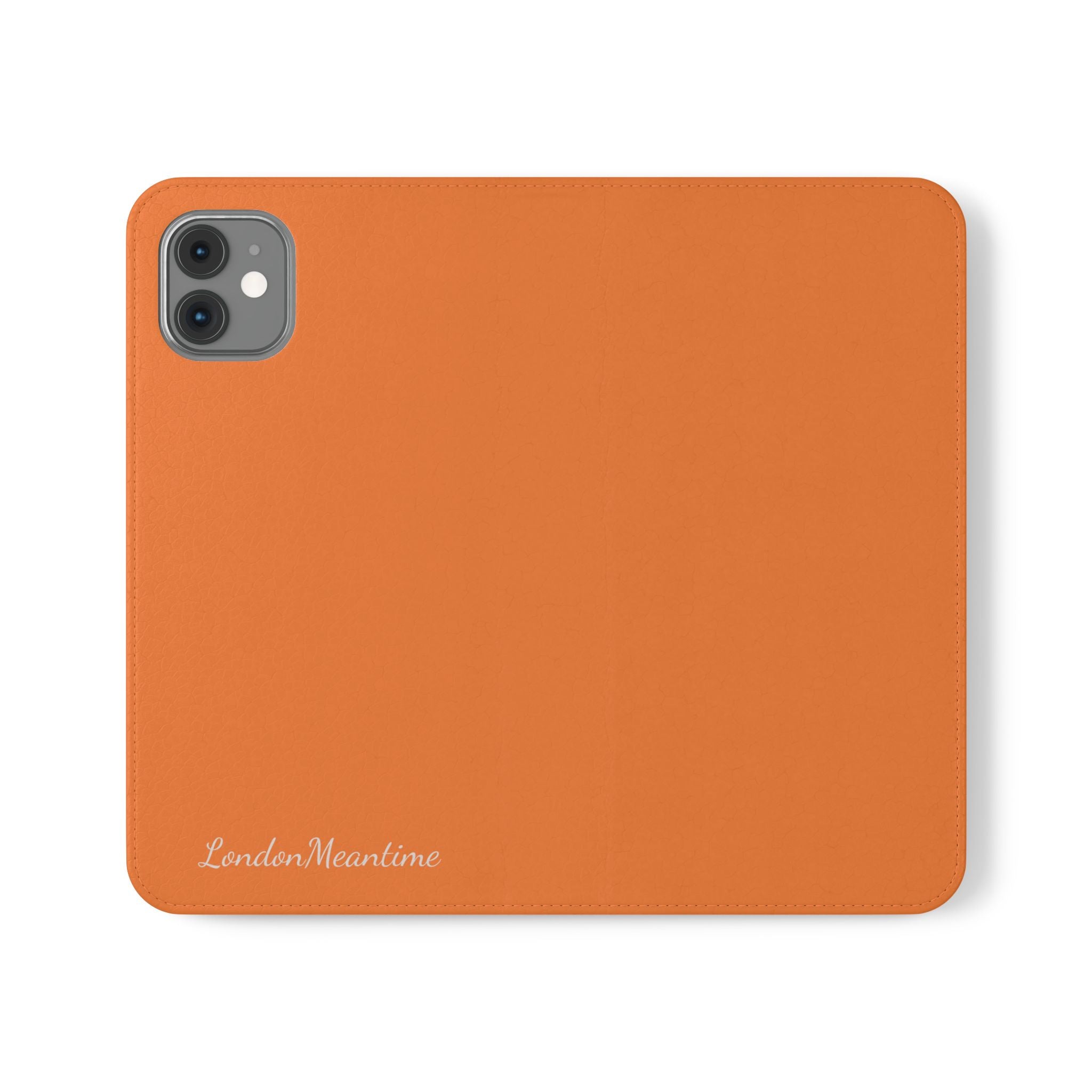 Orange Wallet Phone Flip Case — Cardholder Folio Cover