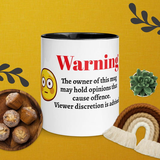 Warning Unsavoury Opinions: Mug with Color Inside