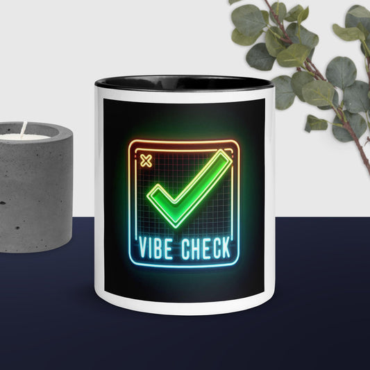 Vibe Check Green Mug with Color Inside