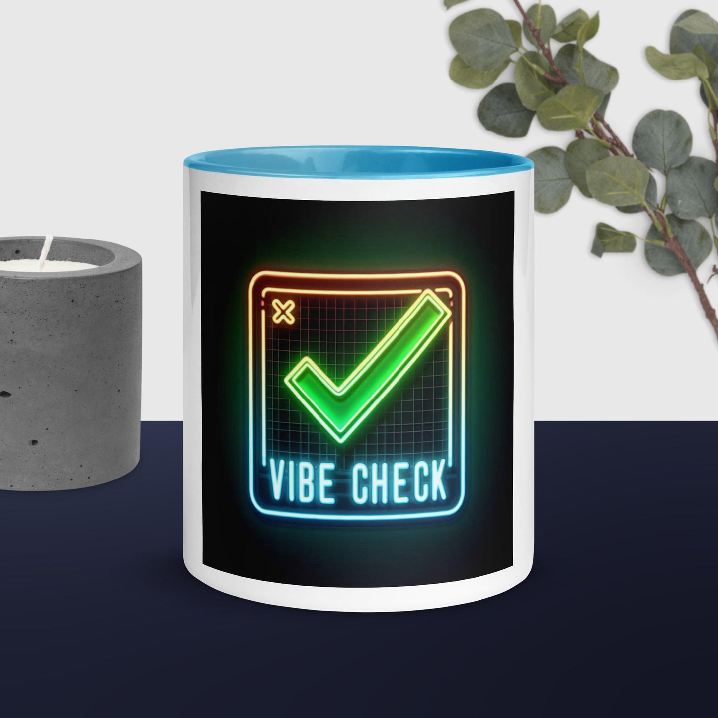 Vibe Check Green Mug with Color Inside