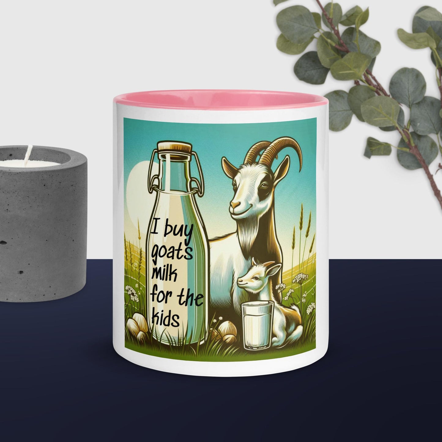 Goats Milk Mug with Color Inside