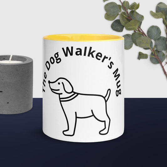 The Dog walker's 11oz mug with colour inside