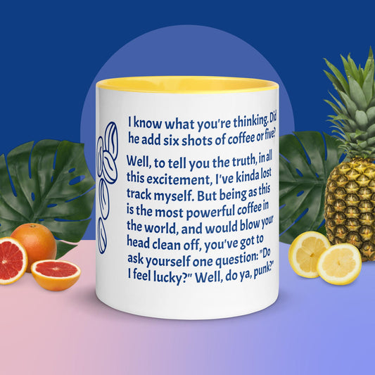 Do you feel lucky mug with colour inside