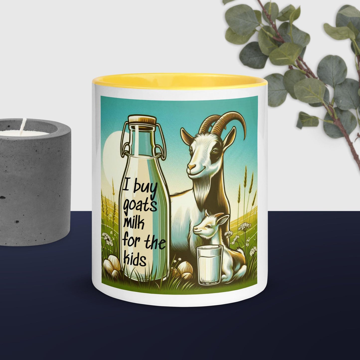 Goats Milk Mug with Color Inside